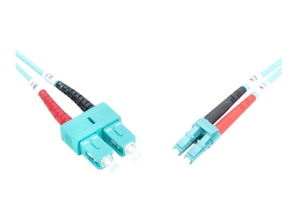 DIGITUS - Koblingskabel - LC multimodus (hann) til SC flermodus (hann) - 5 m - fiberoptisk - 50 / 125 mikroner - OM3 - med støvel, halogenfri - akv...