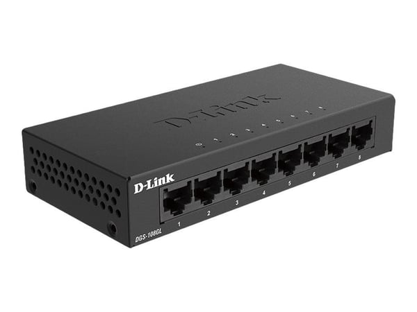 D-Link DGS 108GL - Switch - ikke-styrt - 8 x 10/100/1000 - stasjonær