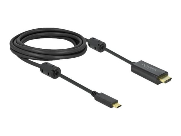 Delock - Video/lydkabel - 24 pin USB-C hann til HDMI hann - 3 m - svart - 4K-støtte, aktiv