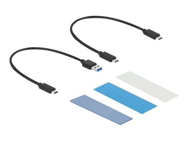 DeLOCK 42638, SSD-kotelo, M.2, PCI Express, 10 Gbit/s, USB-liitettävyys, Musta, Harmaa