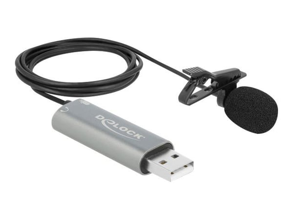 Delock USB Tie Lavaliermikrofon - Mikrofon - USB - sort, antracit (sort)