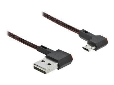 Delock Easy - USB-kabel - USB (hann) venstre/høyre-vinklet, reversibel til Micro-USB type B (hann) venstre/høyre-vinklet, reversibel - USB 2.0 - 1 ...