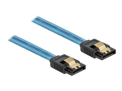 Delock SATA 6 Gb/s Cable UV glow effect - SATA-kabel - Serial ATA 150/300/600 - SATA til SATA - 70 cm - blå