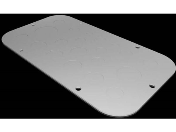 Rittal metallflensplate AX metr. Forpreget størrelse 1 256x149 mm