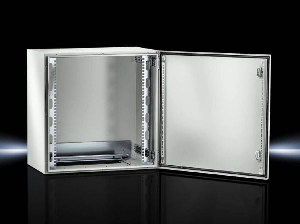 Rittal 7641.350, Veggmonterbar hylle, 7U, Nøkkellås, Grå