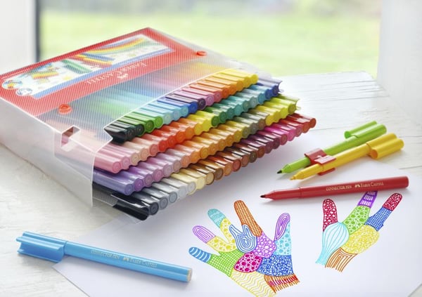 Tusser Faber-Castell Connector kuffert med 80 stk. ass. farver