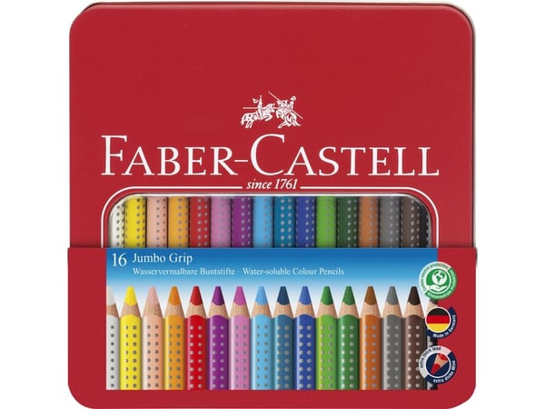 Faber-Castell 110916, Punainen, Metalli, 16 kpl