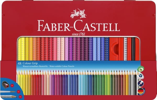Faber-Castell Colour GRIP - Fargeblyant - ikke-permanent - assorterte skinnende farger (en pakke 48)