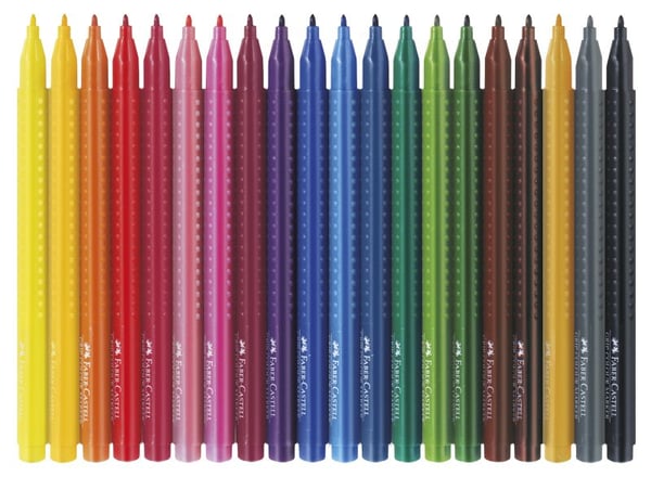 Faber-Castell GRIP - Markør - vannbasert matfargeblekk - fin (en pakke 20)