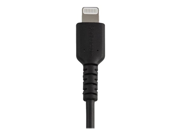 StarTech.com 12 in (30cm) Kestävä musta USB-A Lightning-kaapeli, Heavy Duty Rugged Aramid Fiber USB Type A to Lightning Charger/Sync Power Cord, Ap...