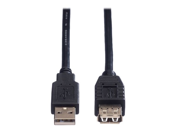 Roline - USB-forlengelseskabel - USB (hann) til USB (hunn) - USB 2.0 - 1.8 m - svart