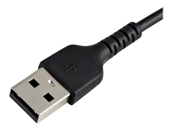 StarTech.com 12 in (30cm) Kestävä musta USB-A Lightning-kaapeli, Heavy Duty Rugged Aramid Fiber USB Type A to Lightning Charger/Sync Power Cord, Ap...