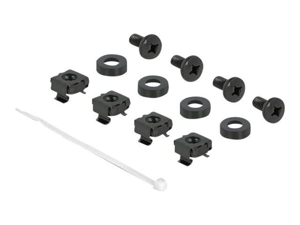 Delock Cable Management Brush Strip with Cable Support Plate - Styringspanel for rackkabler med børste - svart - 1U - 10"