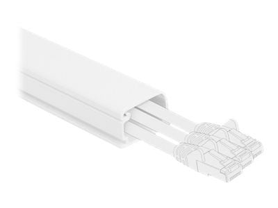Delock - Kabelränna med lock - 1 m - vit
