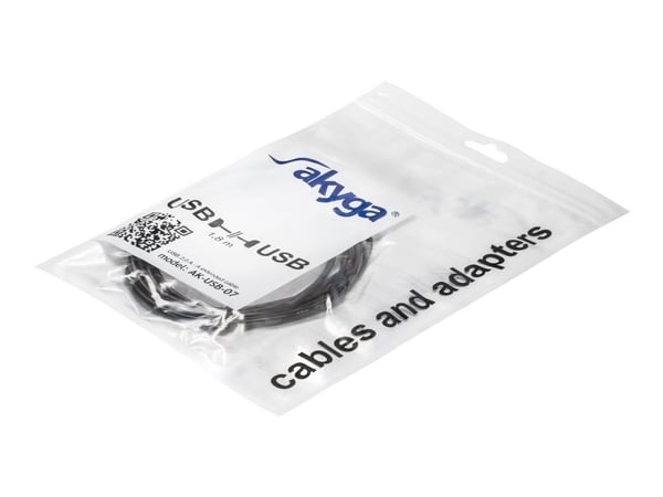 Akyga AK-USB-07 - USB-forlengelseskabel - USB (hann) til USB (hunn) - 1.8 m - svart