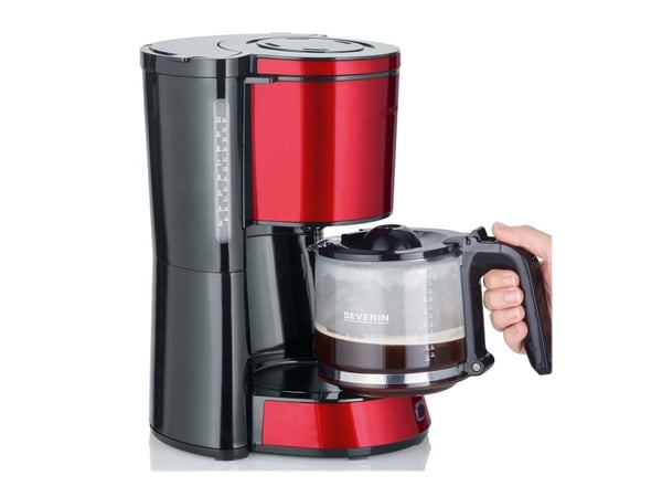 SEVERIN KA 4817 - Kaffemaskin - 10 kopper - fire red metallic/black
