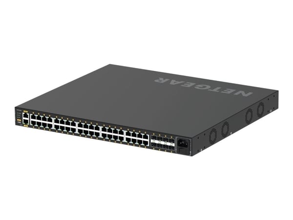 NETGEAR AV Line M4250-40G8XF-PoE+ - Switch - L3 - Administrerad - 40 x 10/100/1000 (PoE+) + 8 x 1 Gigabit / 10 Gigabit SFP+ - sida till sida luftfl...
