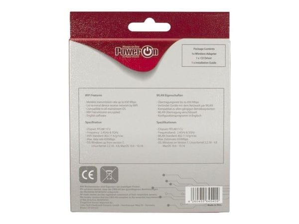 Inter-Tech DMG-04 - Nettverksadapter - USB 2.0 - Wi-Fi 5