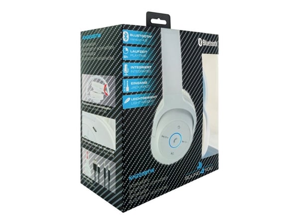 Schwaiger SOUND4YOU KH220BTW 512 - Hodetelefoner med mikrofon - full størrelse - Bluetooth - trådløs, kablet - 3,5 mm jakk - hvit