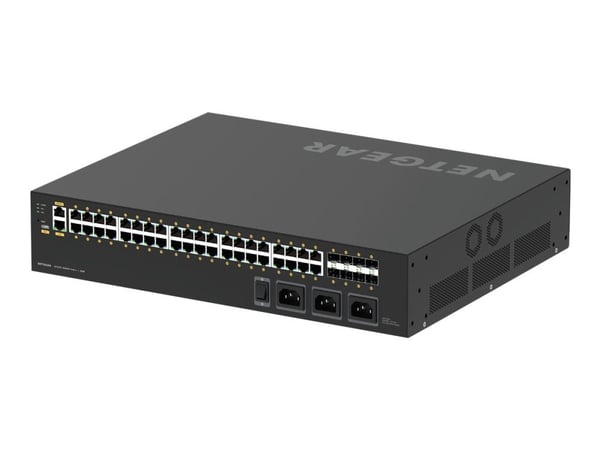 NETGEAR AV Line M4250-40G8XF-PoE++ - Switch - L3 - Administrerad - 40 x 10/100/1000 (PoE++) + 8 x 1 Gigabit / 10 Gigabit SFP+ - sida till sida luft...
