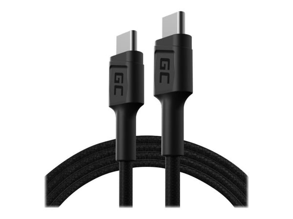 Green Cell PowerStream - USB-kabel - USB-C (hann) til USB-C (hann) - USB 2.0 - 1.2 m - USB Power Delivery (60W) - svart