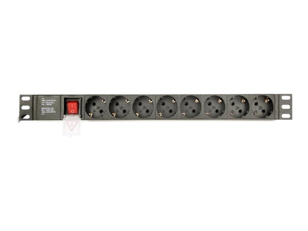 EnerGenie EG-PDU-014 - Strømfordelerenhet (kan monteres i rack) - AC 250 V - 3680 watt - utgangskontakter: 8 (8 x strøm) - 1U - 3 m kabel