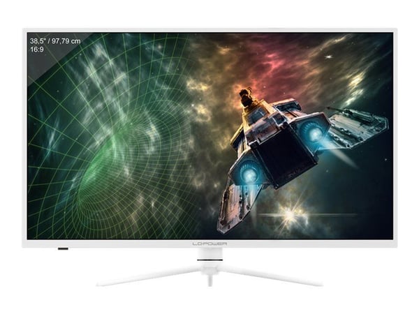 LC Power - LED-skjerm - kurvet - 38.5" - 2560 x 1440 QHD @ 165 Hz - VA - 350 cd/m² - 3000:1 - DisplayHDR 400 - 1 ms - 2xHDMI, 2xDisplayPort - hvit