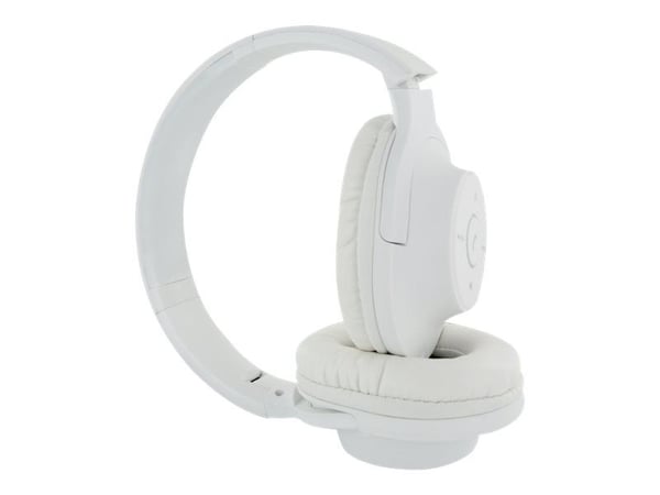 Schwaiger SOUND4YOU KH220BTW 512 - Hodetelefoner med mikrofon - full størrelse - Bluetooth - trådløs, kablet - 3,5 mm jakk - hvit