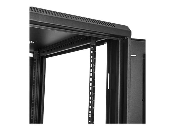 StarTech.com RK2433BKM, Itseseisova teline, 24U, 450 kg, Näppäinlukko, Tehostunut kaapelinhallinta, Castor-pyörät