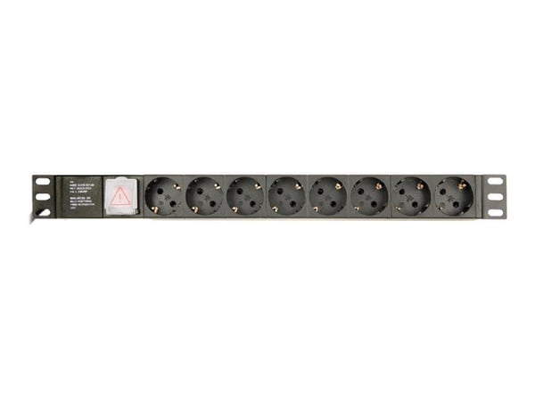EnerGenie EG-PDU-014-C14 - Strømfordelerenhet (kan monteres i rack) - AC 250 V - 3680 watt - utgangskontakter: 8 (8 x IEC 60320 C14) - 1U - 3 m kabel