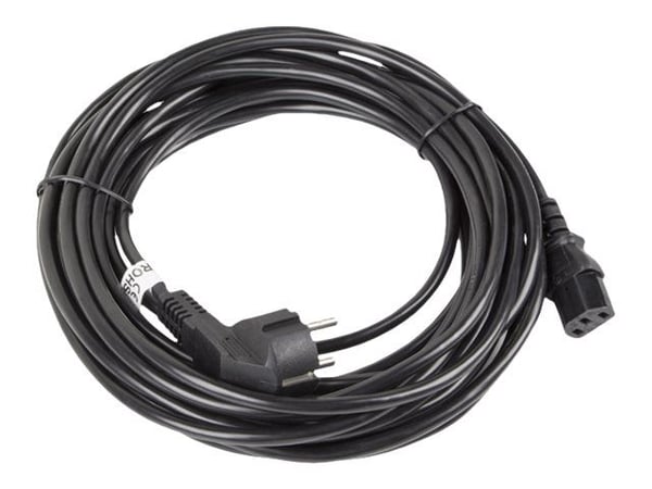 Lanberg - Strømkabel - power CEE 7/7 (hann) vinklet til power IEC 60320 C13 - 10 A - 10 m - svart