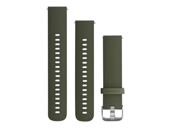 Garmin Quick Release Band - KlocKräm för smart klocka - 107 - 215 mm - mossgrön, silverhårdvara - för Approach S40; Forerunner 245, 645, 645M; vívo...