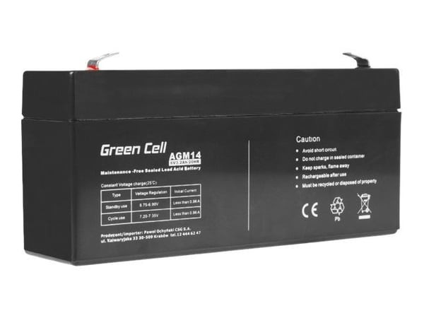 Green Cell - Batteri - 7 Ah - svart