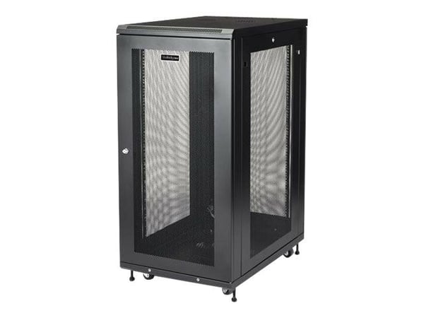 Startech 24U Server Rack Cabinet, 4-Post Adjustable Depth (2" to 30") Network Equipment Rack Enclosure w/Casters/Cable Management/Shelf/Locking Del...