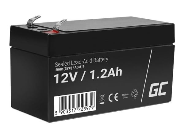 Green Cell - UPS-batteri - 1 x batteri - Sealed Lead Acid (SLA) - 1.2 Ah - svart