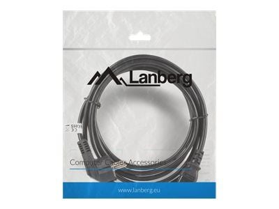 Lanberg - Strømkabel - power CEE 7/7 (hann) vinklet til power IEC 60320 C13 - 10 A - 3 m - svart