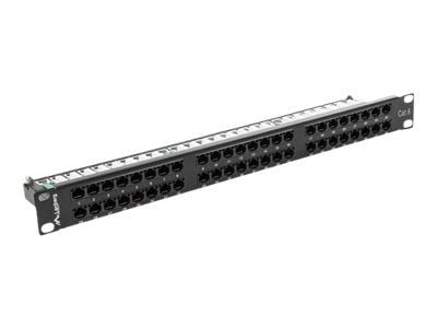 Lanberg PPU6-1048-B - Koblingspanel - CAT 6 - UTP - RJ-45 X 48 - RAL 9004, svart - 1U - 19"