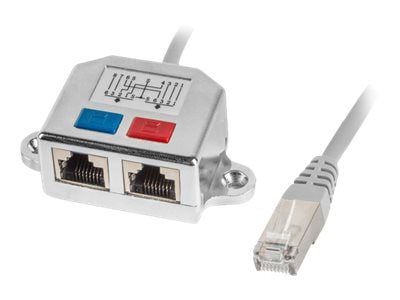 Lanberg AD-0026-S, 10/100Base-T(X), Cat5e, Hopea, Nikkeli, Täysi, 1 kpl
