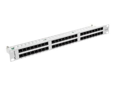 Lanberg PPU6-1048-S - Koblingspanel - CAT 6 - UTP - RJ-45 X 48 - RAL 7035, grå - 1U - 19"