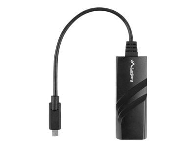 Lanberg NC-1000-02, USB Type-C, RJ-45, Musta, 1 kpl, 0,15 m