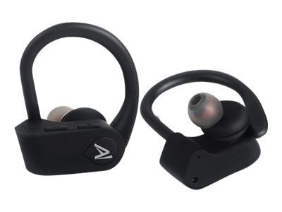 SAVIO TWS-03 - True wireless-hodetelefoner med mikrofon - i øret - over-øret-montering - Bluetooth - svart