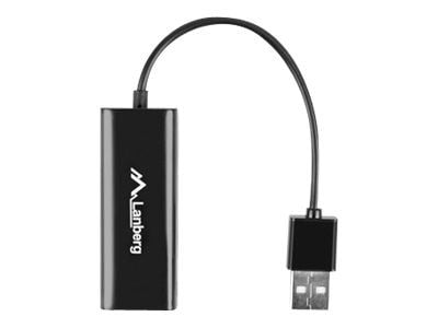 Lanberg NC-0100-01 - Nettverksadapter - USB 2.0 - 10/100 Ethernet - svart