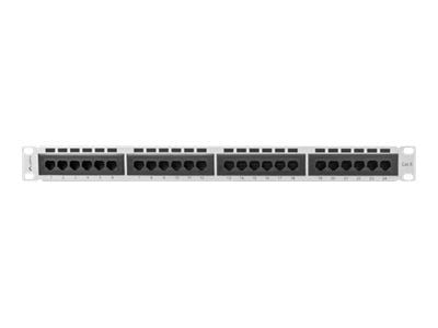 Lanberg PPU6-1024-S - Patch-panel - rackmontering - CAT 6 - UTP - RJ-45 X 24 - RAL 7035, grå - 1U - 19"