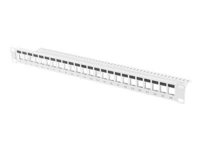 Lanberg PPKS-1024-S - Pluggbord (blankt) - rackmonterbar - grå - 1U - 19" - 24 porter