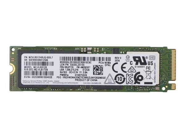 Samsung - SSD - kryptert - 512 GB - intern - M.2 2280 - PCIe 3.0 x4 (NVMe) - TCG Opal Encryption - FRU
