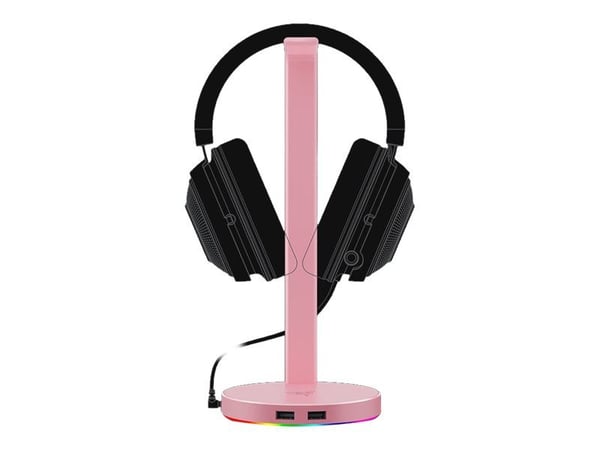 Razer Base Station V2 Chroma - Stativ for hodetelefoner, hodesett - kvartsrosa