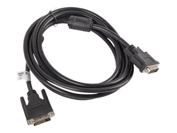 Lanberg - DVI-kabel - dobbeltlenke - DVI-D (hann) til DVI-D (hann) - 3 m - tommelskruer - svart