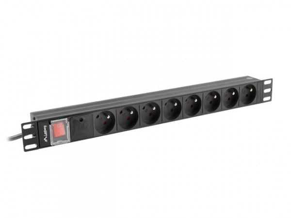 Lanberg - Strømfordelerenhet (kan monteres i rack) - AC 220-250 V - 4000 watt - enkeltfase - inngang: DIN 49441 - utgangskontakter: 8 (NF C61-314) ...