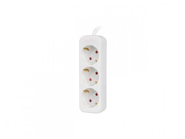 Lanberg - Flerkoplingslist - 2500 watt - inngang: power CEE 7/7 - utgangskontakter: 3 (power CEE 7/3) - 1.5 m kabel - hvit
