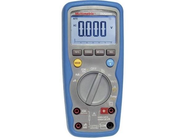 Multimetrix P06231411 Kädessä pidettävä digitaalinen yleismittari Vesitiivis (IP67) CAT III 1000 V, CAT IV 600 V Näyttö (lukemat): 6000